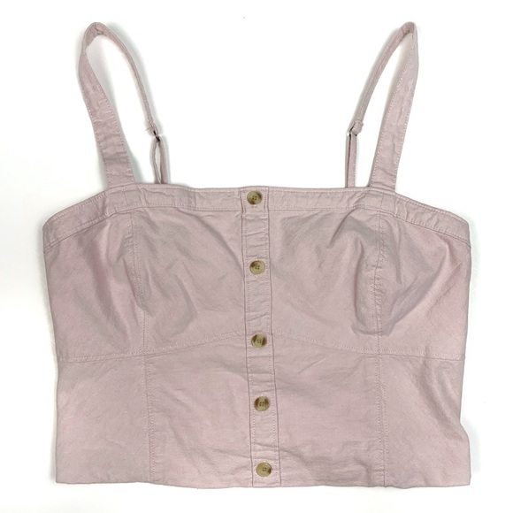 Abercrombie & Fitch Tops - Abercrombie & Fitch Light Baby Pink Structured Button Down Crop Top